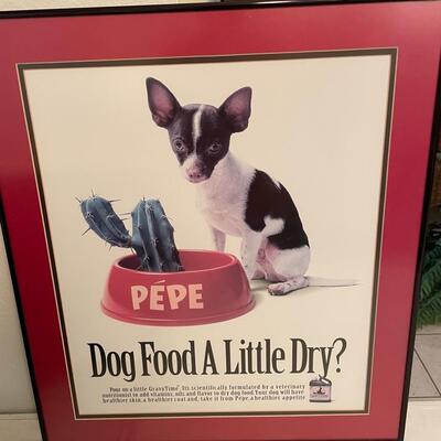 Lot 379  Dog Bed and Framed Poster