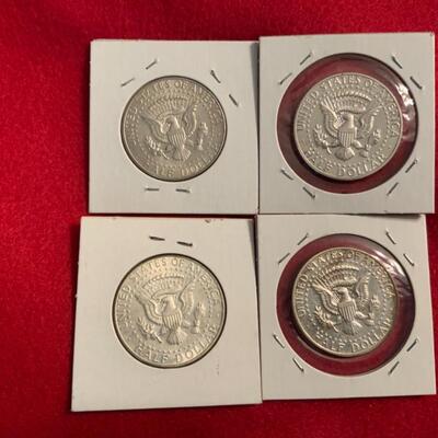  1965, 1966, 1967, 1968 KENNEDY 40% UNCIRCULATED SILVER HALF DOLLARS