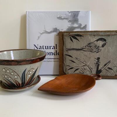 Lot 177: New Natural Wonders Book, Bird Painting, Pottery and More 