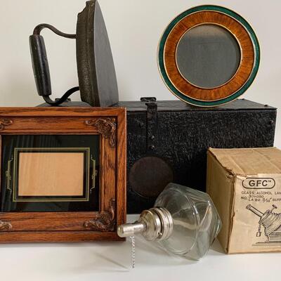 Lot 176: Black Star Antique Iron, Unique Metal Box and More 