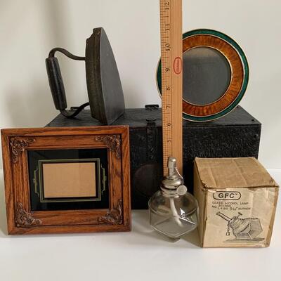 Lot 176: Black Star Antique Iron, Unique Metal Box and More 