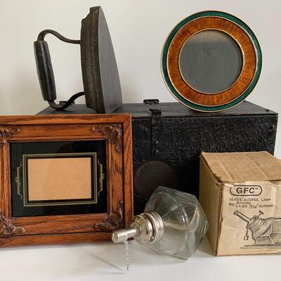 Lot 176: Black Star Antique Iron, Unique Metal Box and More 