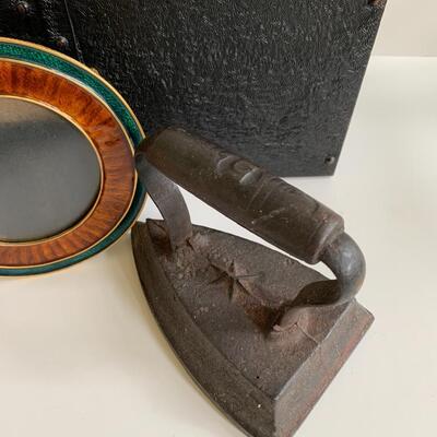 Lot 176: Black Star Antique Iron, Unique Metal Box and More 