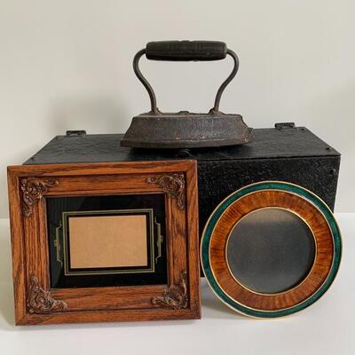 Lot 176: Black Star Antique Iron, Unique Metal Box and More 