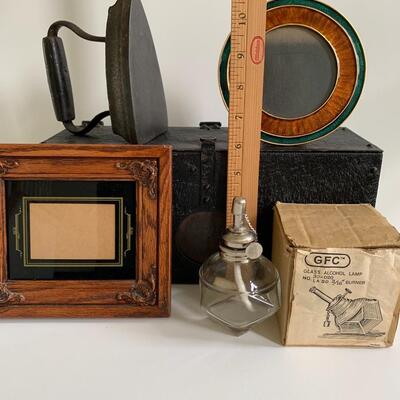 Lot 176: Black Star Antique Iron, Unique Metal Box and More 