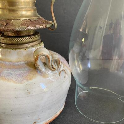 Lot 172: Stoneware Oil Lamp & More