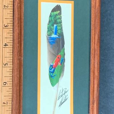 Lot 169:  Signed Painted Feather