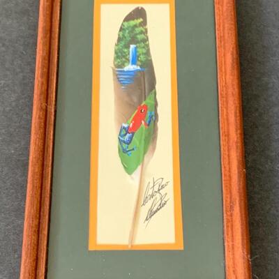 Lot 169:  Signed Painted Feather
