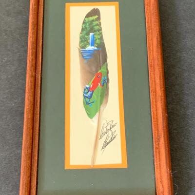 Lot 169:  Signed Painted Feather