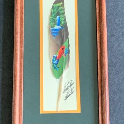 Lot 169:  Signed Painted Feather
