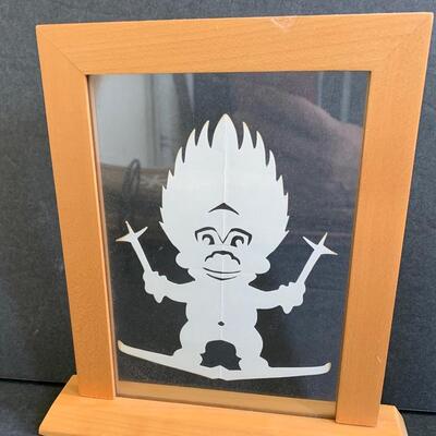 Lot 168: Skiing Lot with Paper Cutting Art