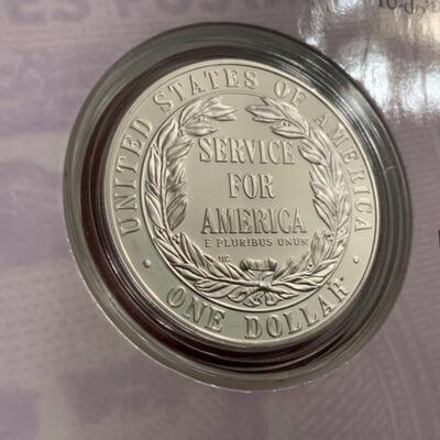  SAINT GAUDENS 1996 COMMUNITY SERVICE 90% SILVER DOLLAR & STAMP