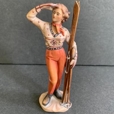 Lot 166:  Lady Skier Zeni Scupture, Block Puzzle & More