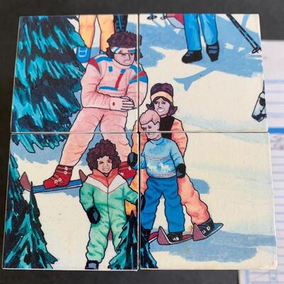 Lot 166:  Lady Skier Zeni Scupture, Block Puzzle & More