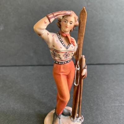 Lot 166:  Lady Skier Zeni Scupture, Block Puzzle & More