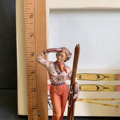 Lot 166:  Lady Skier Zeni Scupture, Block Puzzle & More