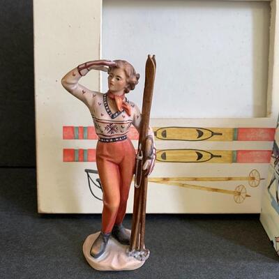 Lot 166:  Lady Skier Zeni Scupture, Block Puzzle & More