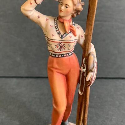 Lot 166:  Lady Skier Zeni Scupture, Block Puzzle & More