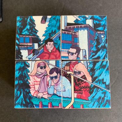 Lot 166:  Lady Skier Zeni Scupture, Block Puzzle & More