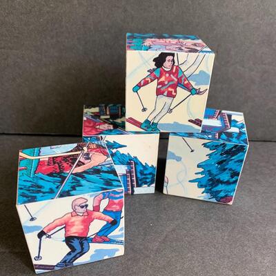 Lot 166:  Lady Skier Zeni Scupture, Block Puzzle & More