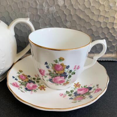 Lot 160:  China Teapot, Cherry Bark Tea Canister & More