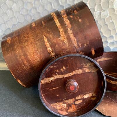 Lot 160:  China Teapot, Cherry Bark Tea Canister & More