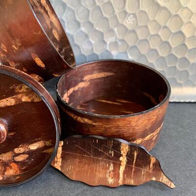 Lot 160:  China Teapot, Cherry Bark Tea Canister & More