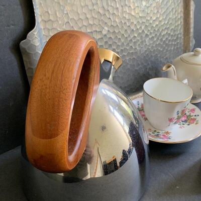 Lot 160:  China Teapot, Cherry Bark Tea Canister & More