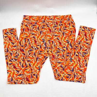 LULAROE â€œTALL & CURVYâ€ ORANGE PATTERNED LEGGINGS