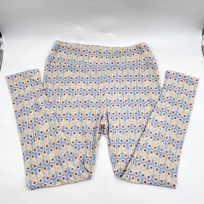 LULAROE â€œTALL & CURVYâ€ BLUE & YELLOW LEGGINGS