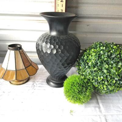 LOT 79 VASE WITH FAUX GREENERY