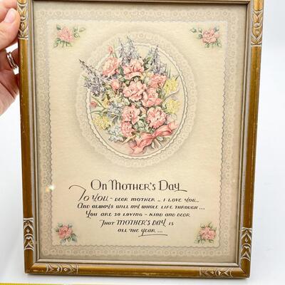 VINTAGE FRAMED ART - ONE WITH THERMOMETER
