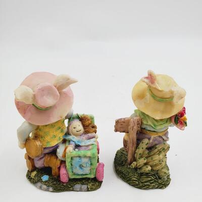 EASTER BUNNY FIGURES BUNDLE OF 4