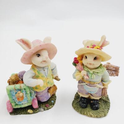 EASTER BUNNY FIGURES BUNDLE OF 4