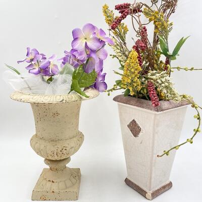 FAUX FLORAL DECOR LOT