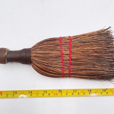 PRIMITIVE WOODEN BOX & HAND BROOM