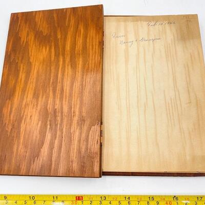 VINTAGE WOODEN GUEST LOG BOOK & POP-UP BOOK