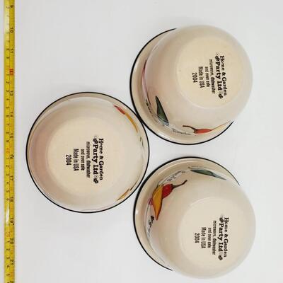 HOT AND SPICY FIESTA PICANTE HOME AND GARDEN SALSA BOWLS AND PEPPER SERVING DISH