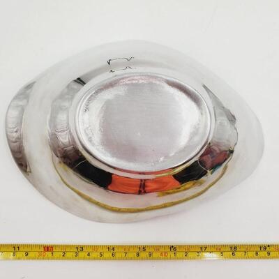 RWP WILTON ARMETALE DISH WITH LID AND SILVER TONED METAL DECORATIVE DISH