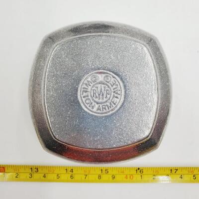 RWP WILTON ARMETALE DISH WITH LID AND SILVER TONED METAL DECORATIVE DISH