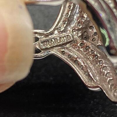 14K White Gold & CZ Ornate Filigree Ring Size 7