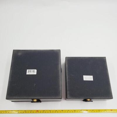 FAUX LEATHER STORAGE BOXES WITH SNAP CLOSURES BUNDLE OF 2