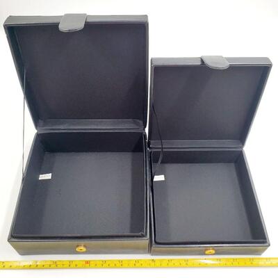 FAUX LEATHER STORAGE BOXES WITH SNAP CLOSURES BUNDLE OF 2