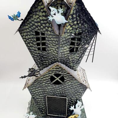 DECORATIVE METAL HALLOWEEN SCENE CANDLE HOLDERS