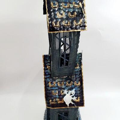DECORATIVE METAL HALLOWEEN SCENE CANDLE HOLDERS