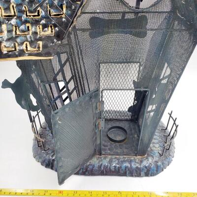 DECORATIVE METAL HALLOWEEN SCENE CANDLE HOLDERS