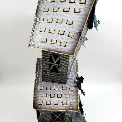 DECORATIVE METAL HALLOWEEN SCENE CANDLE HOLDERS