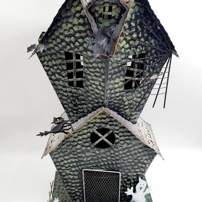 DECORATIVE METAL HALLOWEEN SCENE CANDLE HOLDERS