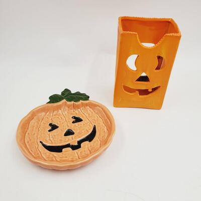 CERAMIC PUMPKIN DECOR BUNDLE OF 2