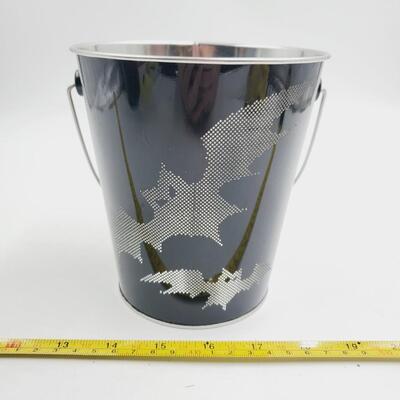 METAL HALLOWEEN BAT BUCKETS BUNDLE OF 5